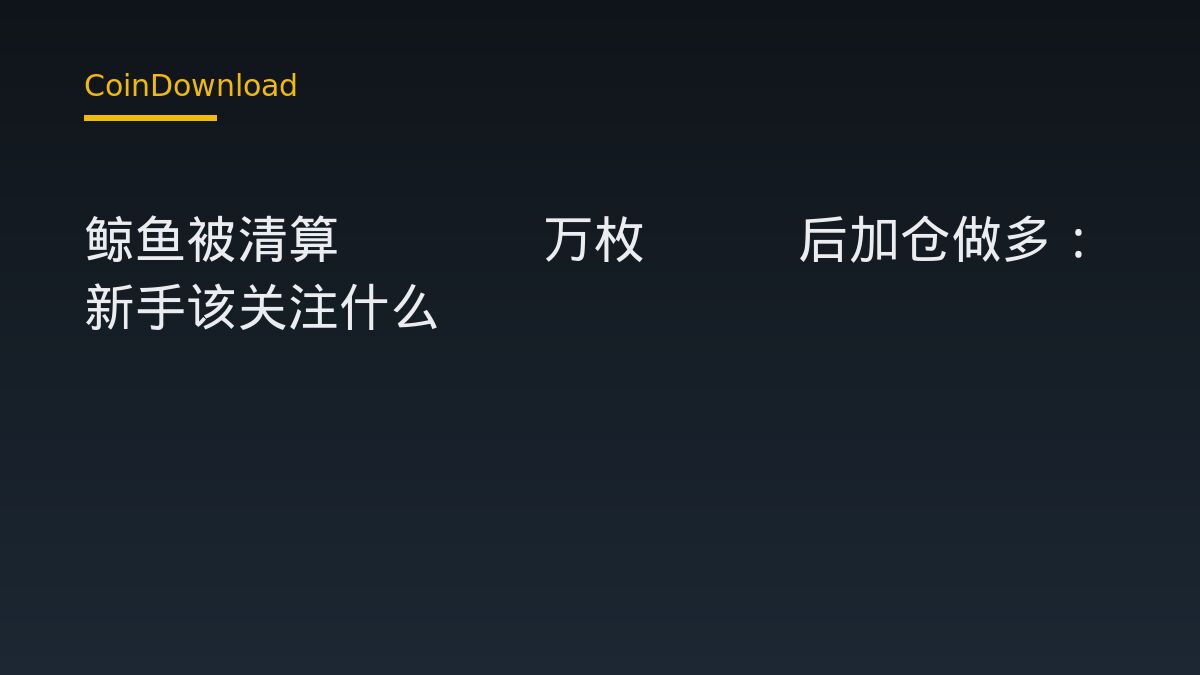 鲸鱼被清算2.87万枚ETH后加仓做多：新手该关注什么