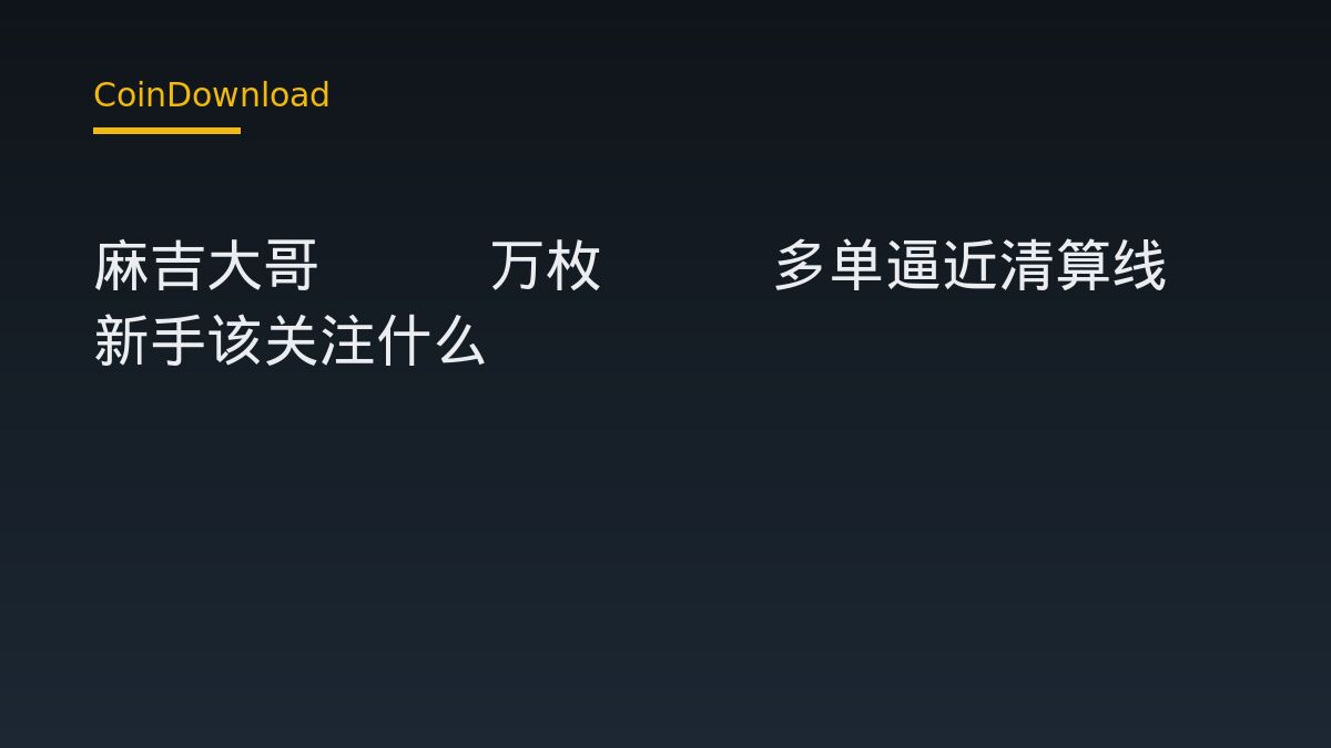 麻吉大哥3.9万枚ETH多单逼近清算线 新手该关注什么