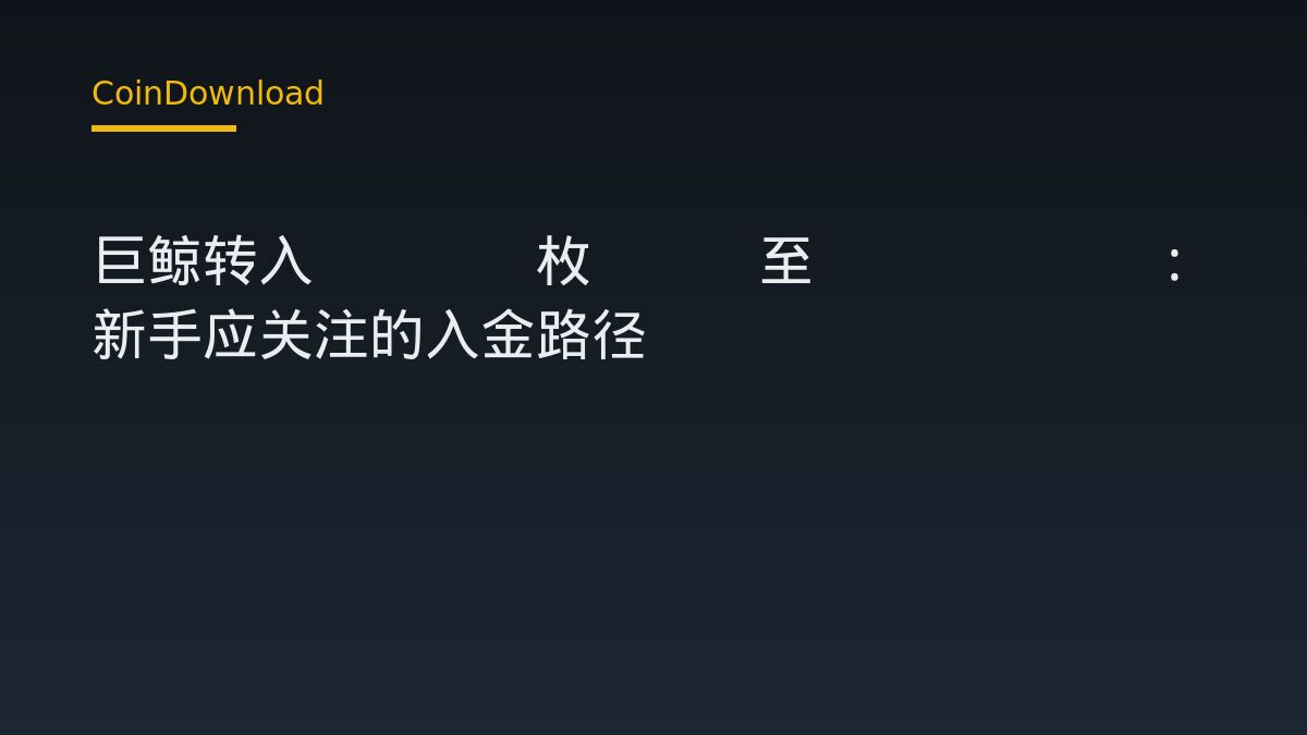 巨鲸转入5513枚ETH至Kraken：新手应关注的入金路径