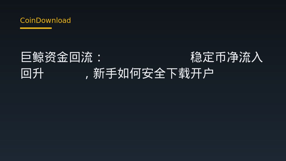 巨鲸资金回流：Binance稳定币净流入回升40%，新手如何安全下载开户