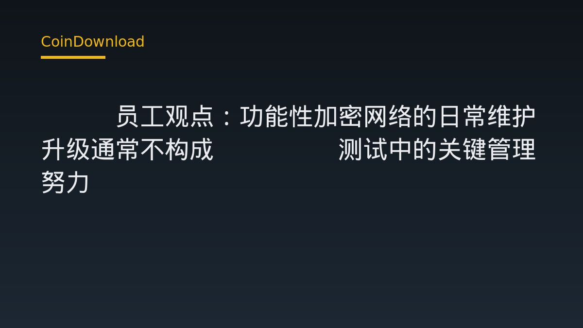 SEC员工观点：功能性加密网络的日常维护升级通常不构成Howey测试中的关键管理努力