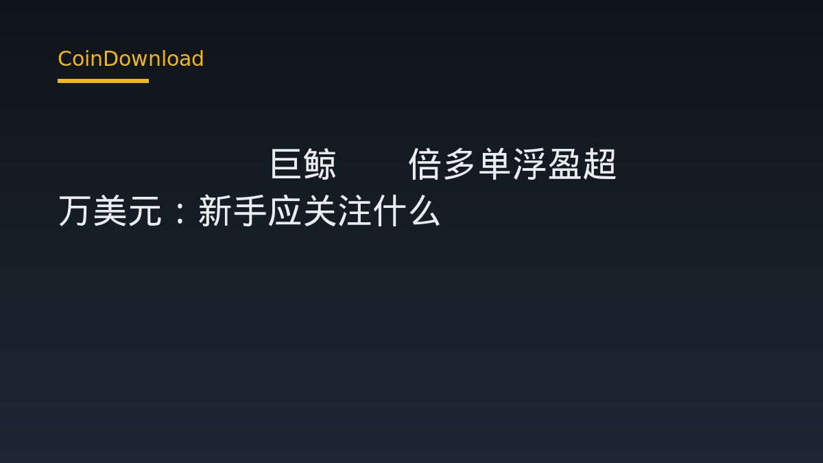 Solana巨鲸20倍多单浮盈超2300万美元：新手应关注什么