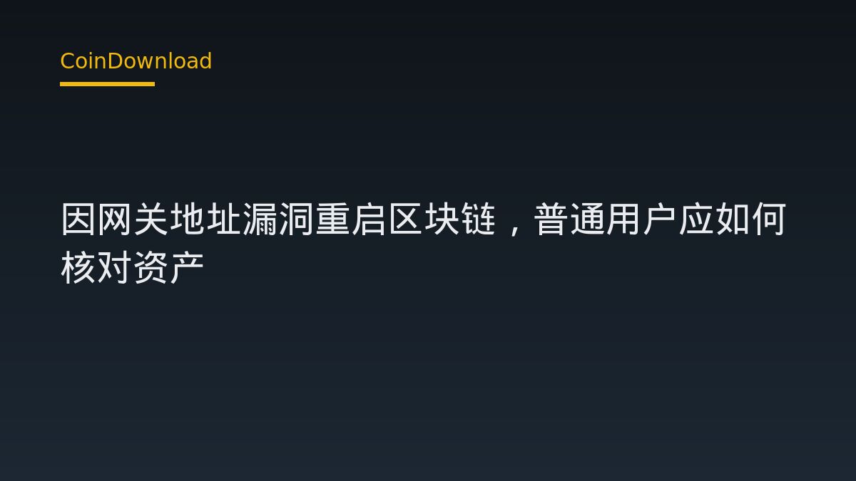 Zano 因网关地址漏洞重启区块链，普通用户应如何核对资产